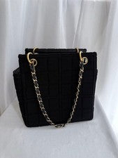 CHANEL Chocolate Bar Chain Tote Bag (Cotton) #QY7XQN