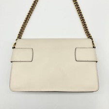 GUCCI Animalier Broadway Bow Flap Handbag White #QY3A1E