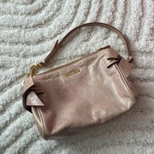 miu miu handbag ribbon leather pink beige
