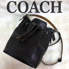 VintageCOACH Black Drawstring Bucket Bag #QY3NKE
