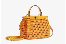 FENDI Peekaboo Braided Leather Handbag Women Japanese Authentic #PC2TR6