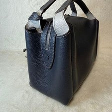 TOD’S Leather Baulette Mini Bag, Navy #QYG3GY