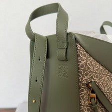 LOEWE Hammock Small Avocado Green Jacquard Leather Bag #QY09WK