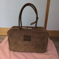 miu miu Beau suede handbag brown