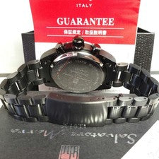 Full black IP coating, center chronograph, production model. #QYKTDC