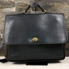 Old Coach Metropolitan A4 size turn-lock 2-way leather bag, black #QYBL2Z