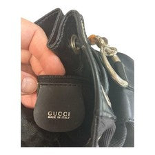 GUCCI Bamboo Drawstring Handbag, Black #QYF128