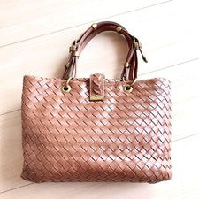 Bottega Veneta Intrecciato Handbag Tote Bag Brown #QYGXSE