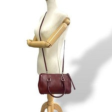 Old Coach Leather Red 2way Shoulder Bag #QYBLFK