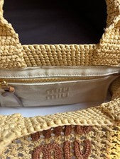 miu miu raffia tote bag basket bag 2way