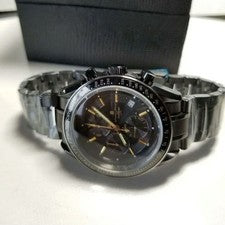 Full black, production model with central chronograph function. #QY3O2T