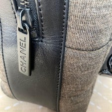CHANEL Quilted Black Leather Handbag CC Mark Large #QY68CU