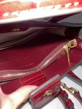 Tory Burch crocodile-embossed handbag, burgundy. #QYESID