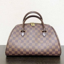 LOUIS VUITTON Damier Ebene MM Canvas Handbag Women Japanese #PCH5I6