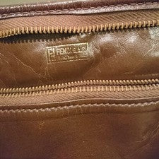 FENDI Classic Old Fendi Brown Leather Handbag All-Leather Interior From #QYDQMH