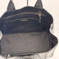 PRADA Canapa Soft Calf Leather Tote Bag, Black, Made in Italy #QYKKTF