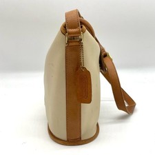 USA-made COACH Old Coach beige genuine leather shoulder bag ✧ #QY609I