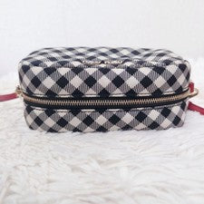 Miu Miu Pouch Gingham Check Black Black Strap Club