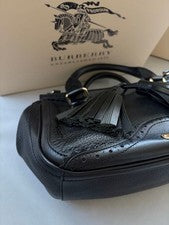 Burberry Black Leather Handbag with Box #QYGR6Y