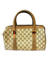 OLD GUCCI Sherry Line Mini Boston Bag with GG Pattern (Classic) #QYBF83