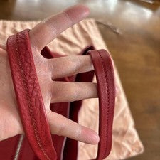 miu miu leather tote bag red