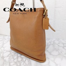 OLD COACH Leather Shoulder Bag, Camel, USA #QYCG24