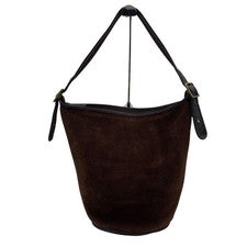 Old Coach 9010 USA-made suede bucket bag, dark brown. #QY2DBD