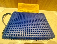 CHRISTIAN LOUBOUTIN Lupin Tablet Case, Blue, Leather #QY0043