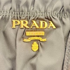 PRADA Nappa Gaufrette Tessuto 2-Way Handbag, Gathered, Black, Classic #QY98W6