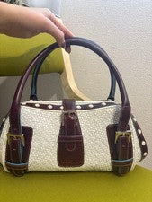 LOEWE Senda Woven Leather Handbag Hard to Find Design #QY98BQ