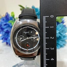 agnes b. Triple Calendar Black Dial #QY7QEK