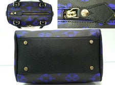 Vivienne Westwood Mini Boston Bag, Logo Mania, Black x Blue #QYC1EM