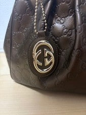 GUCCI ssima leather tote bag with D-ring, Abbey-style design #QY0OFG