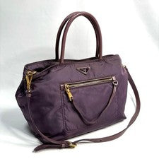 PRADA Nylon Purple Shoulder Bag #QYGB4T