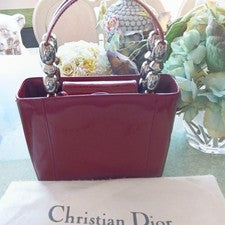 Christian Dior burgundy enamel handbag #QYHLO3