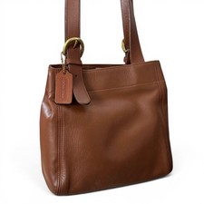 Old COACH Leather Bucket Bag Brown Vtg #QY6FNN