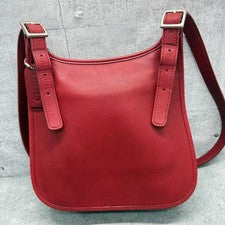 Old Coach Flap Leather Shoulder Bag 9135 Red #QY136D