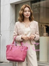 MIU MIU MIUMIU Madras 2-Way Handbag, Leather, Pink #QY0NC6