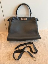 Fendi Selleria Peekaboo Regular 8BN290 Leather Greige #QY1QYF