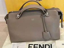 FENDI By The Way Grey Greige Leather Handbag Shoulder Bag #QYH64C