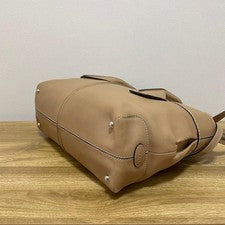 TOD'S Leather 2-Way Bag, Beige #QY0FU3