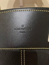 LOUIS VUITTON Genuine Leather Suhali Lockit Handbag in Black Monogram #QYG48U
