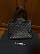CHANEL Caviar Skin Black Matelassé Bag #QYDK40