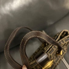 FENDI Zucca handbag, Classic. Brown Leather Women #QY003D
