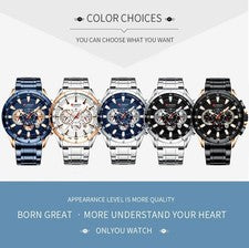New Curren Watch, Top Brand Silverrose Men's Luminous Waterproof Sport C #PF37W2