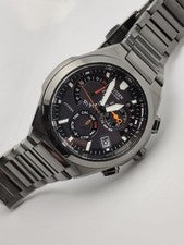 Citizen Attesa Radio-Controlled Solar Chronograph E610 in All Black Tita #PF7XUW