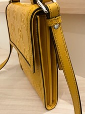 GUCCI GG embossed yellow leather shoulder bag #QYJAN8