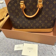 LOUIS VUITTON Alma Monogram Handbag Brown Monogram Canvas #QYK647