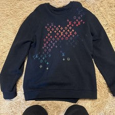 Louis Vuitton Gradient Logo Sweatshirt Black Oversized Authentic
