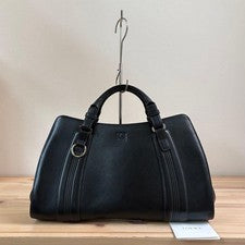 LOEWE Camossio Anagram Handbag, Leather, Black #QY8DMJ
